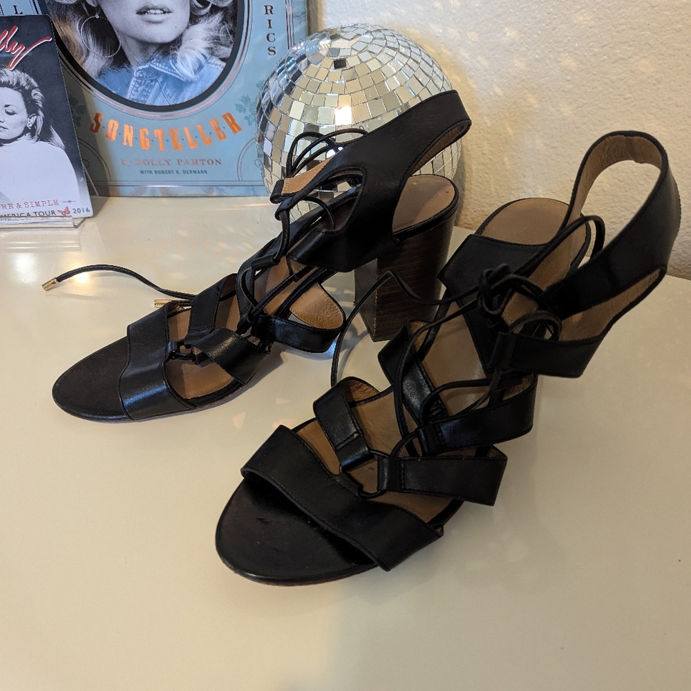 Coach black leather block heel sandal - Picture 5 of 8